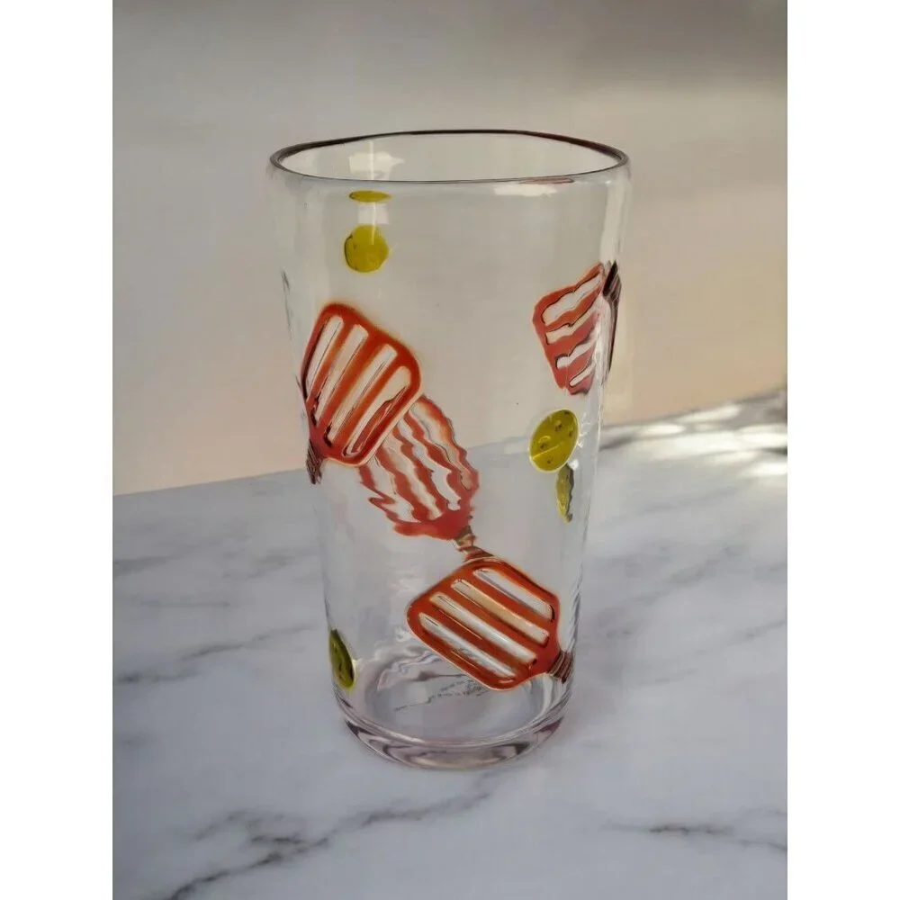 New Plastic Outdoor Orange Party Summer PICKLEBALL Beverage Cup Tumbler Glass